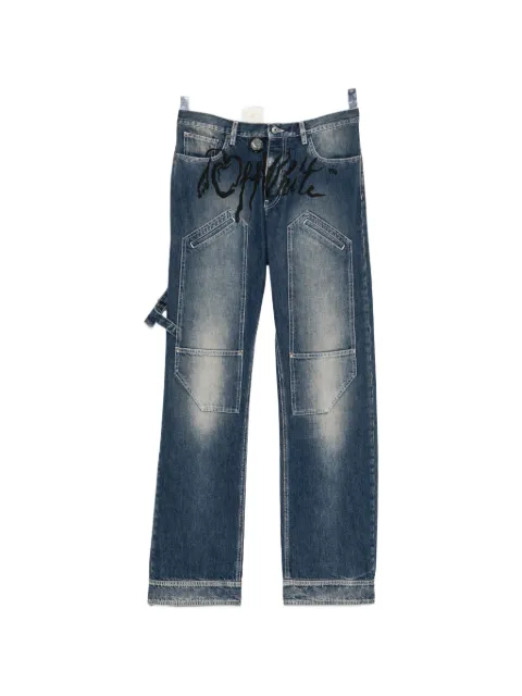 Off-White Cherry Diagonal twist stack jeans