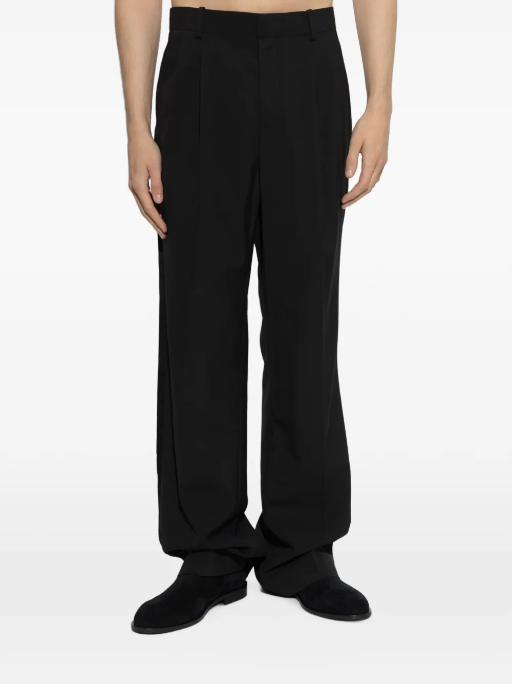 Balmain Plooibroek met wijde pijpen Zwart