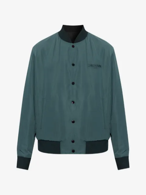 Balmain logo-embroidered reversible bomber jacket