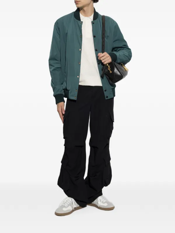 Balmain logo-embroidered Reversible Bomber Jacket | Green | FARFETCH
