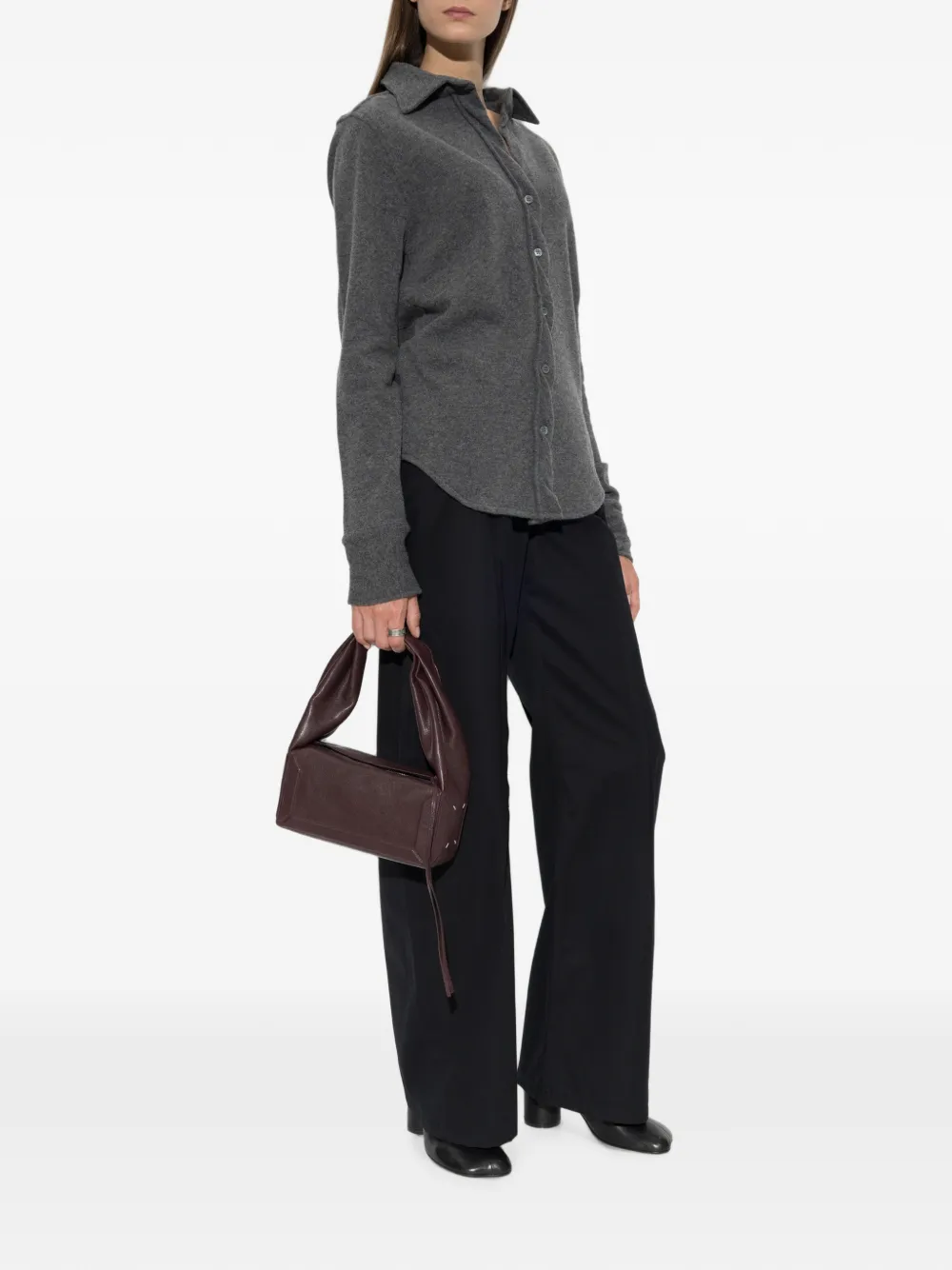 Maison Margiela Button-up blouse met gewelfde afwerking Grijs