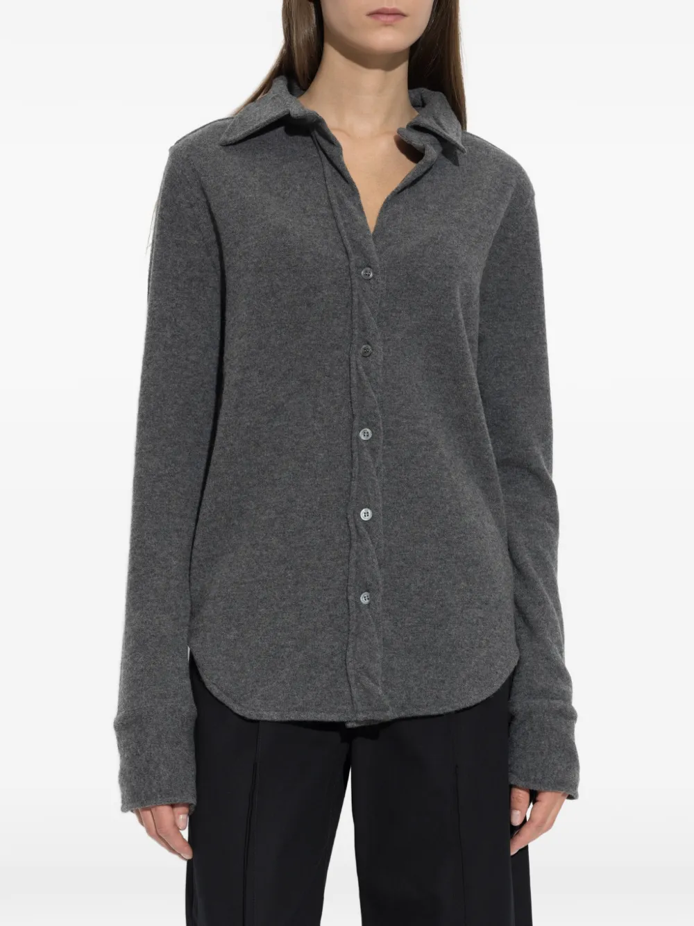 Maison Margiela Button-up blouse met gewelfde afwerking Grijs