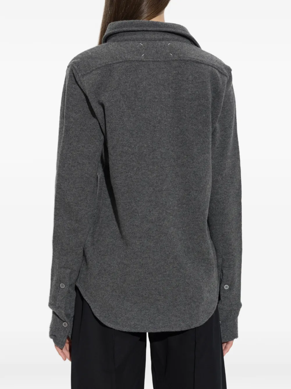 Maison Margiela Button-up blouse met gewelfde afwerking Grijs