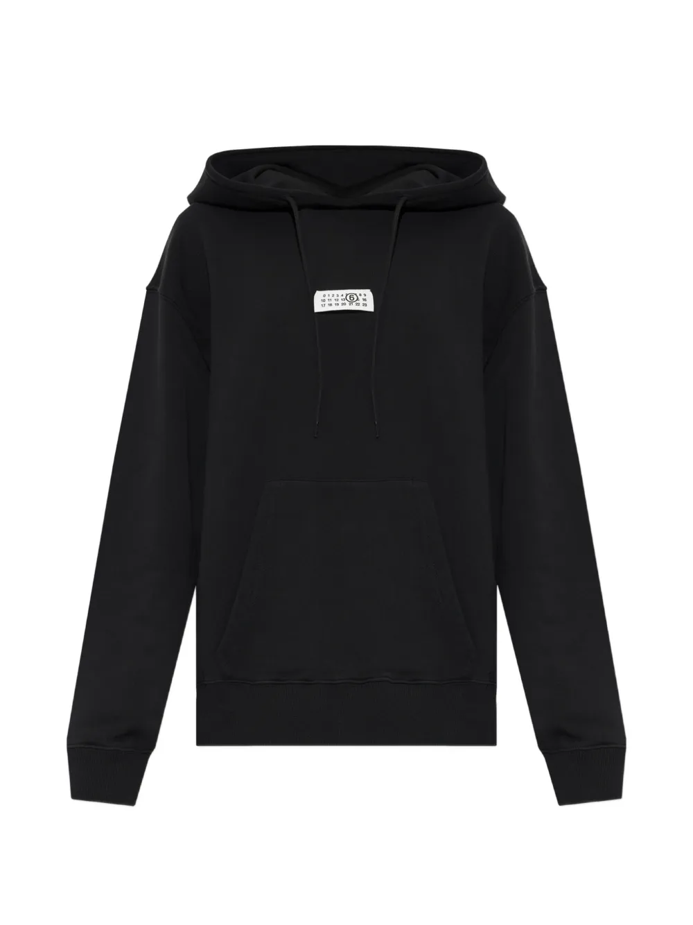 MM6 Maison Margiela logo-patch drawstring hoodie - Nero