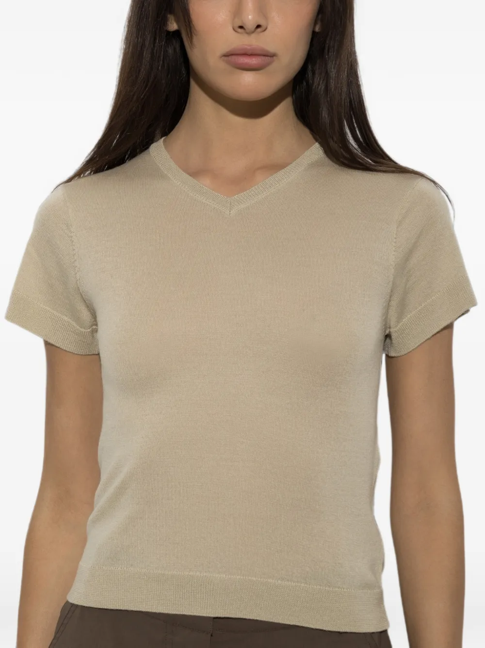 IRO Idille T-shirt met V-hals Beige