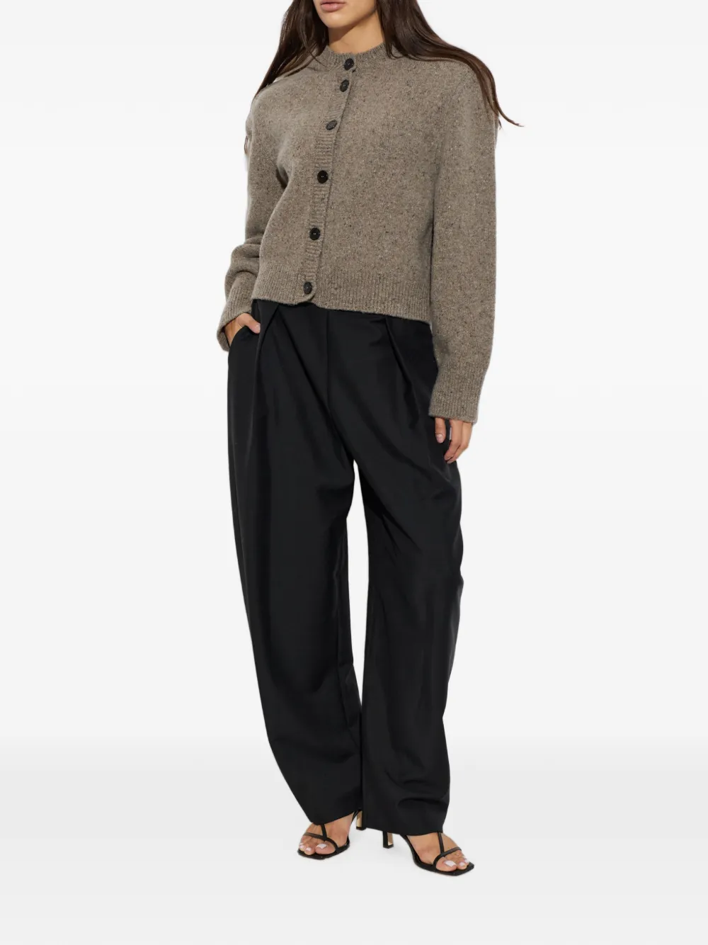 Róhe Button-up Cardigan in Brown, view 2