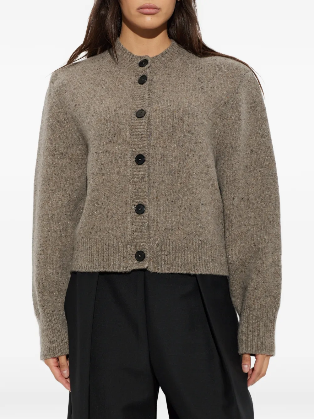 Róhe Button-up Cardigan in Brown, view 3