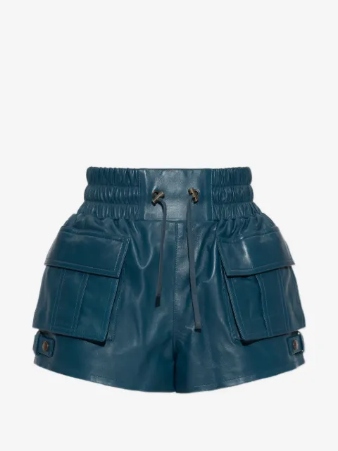 Balmain cargo leather shorts