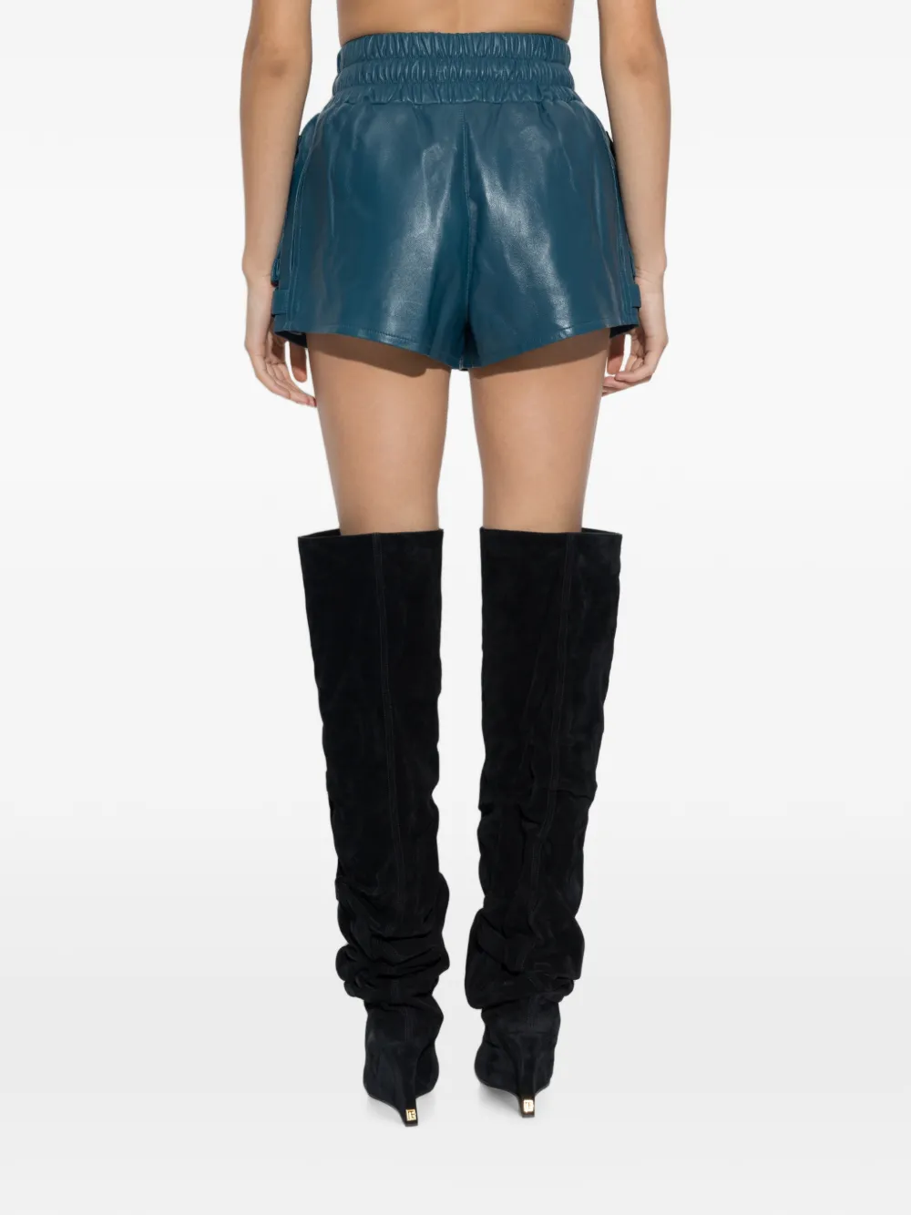 Balmain Leren cargo shorts Blauw