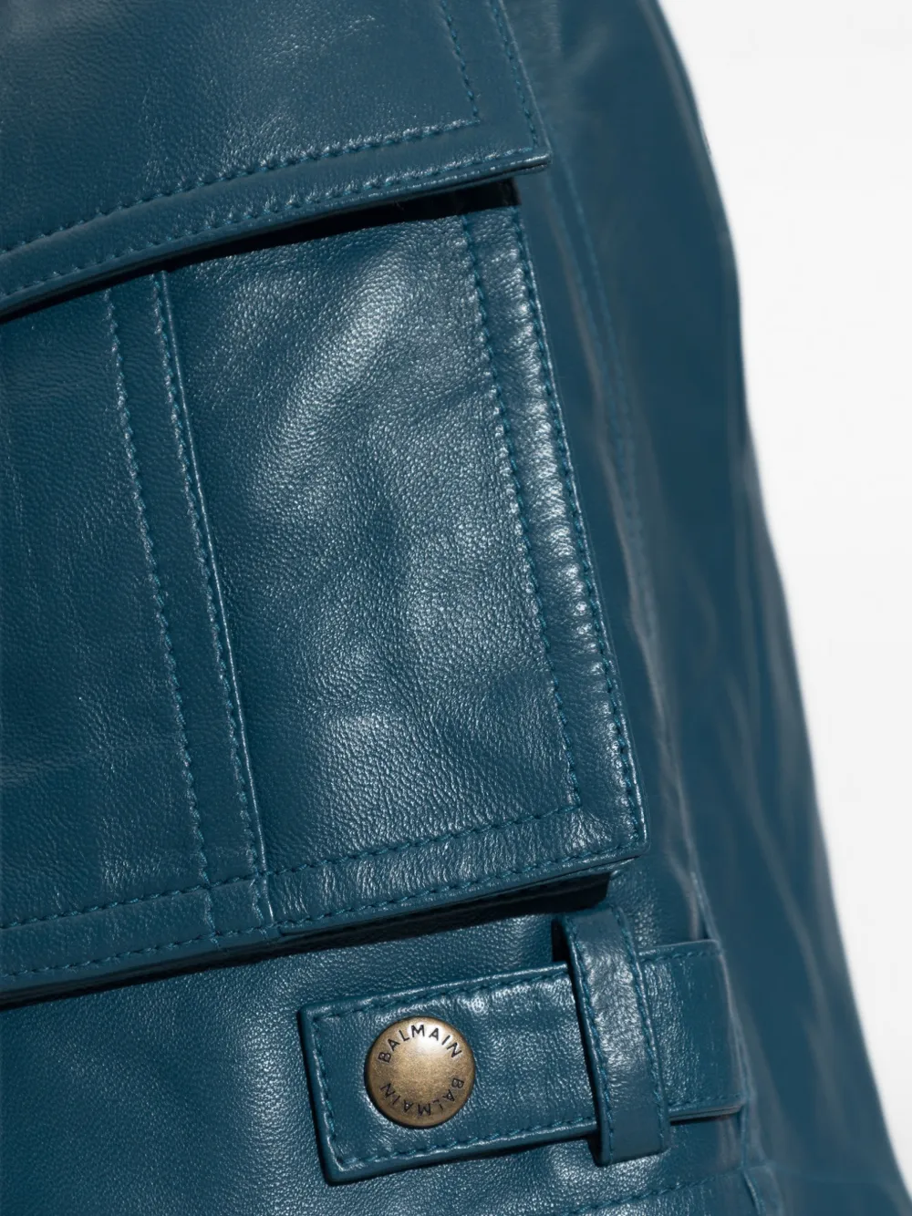 Balmain Leren cargo shorts Blauw