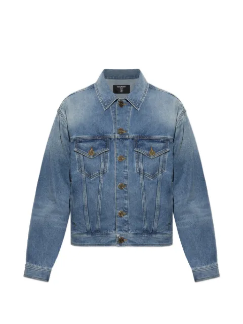 Balmain logo-embossed denim jacket