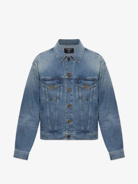 Balmain logo-embossed denim jacket