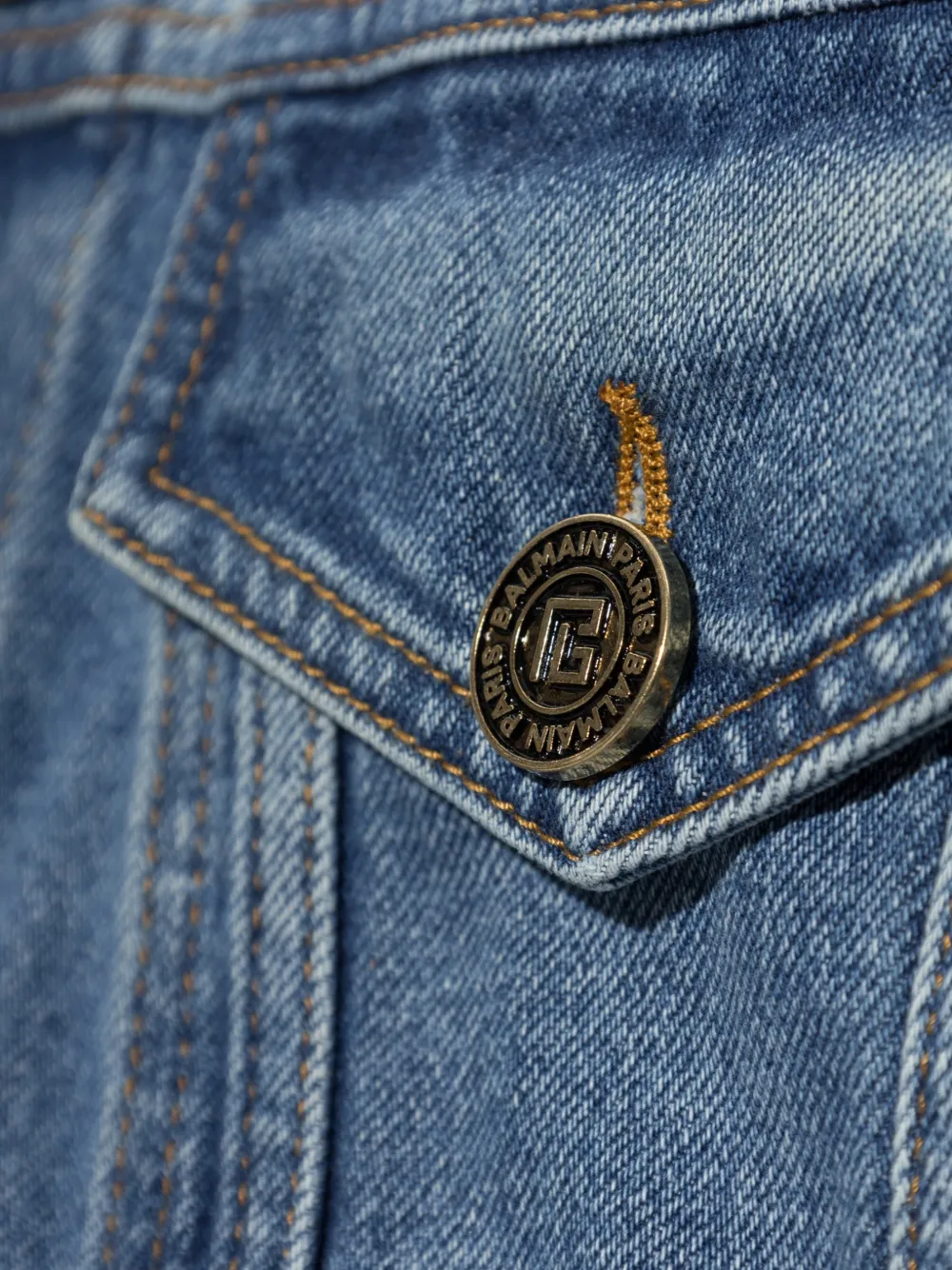 Balmain Denim jack Blauw