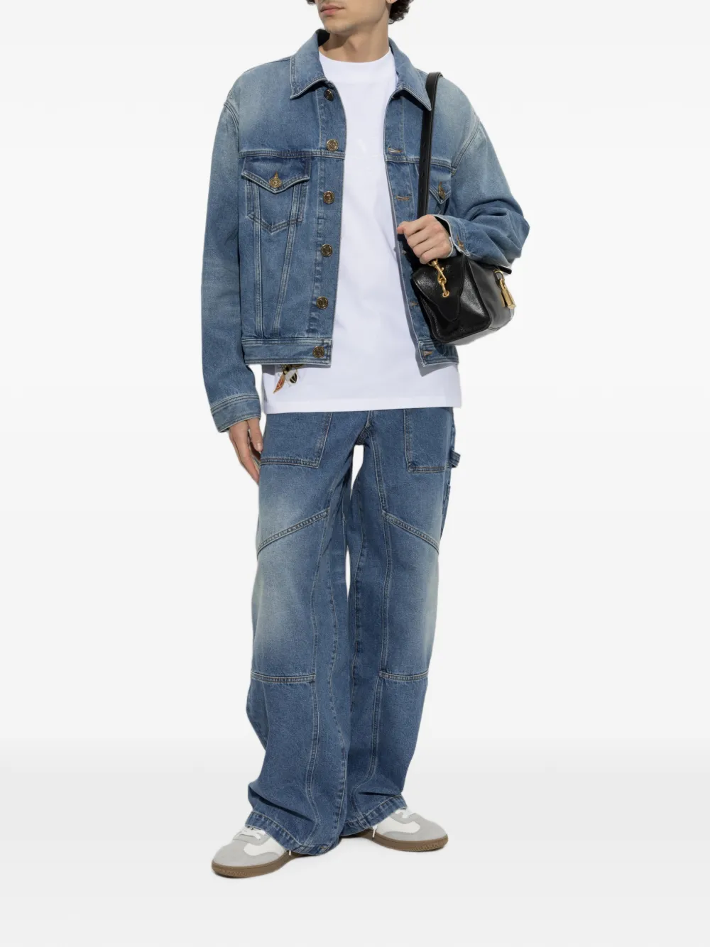 Balmain Denim jack Blauw