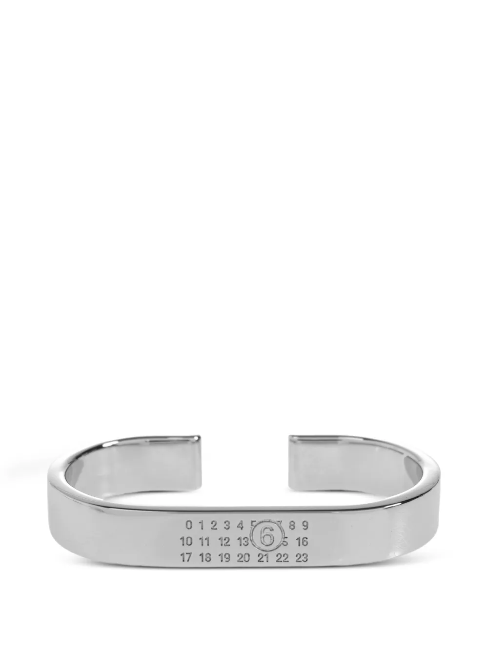 MM6 Maison Margiela logo-engraved double rings - Argento