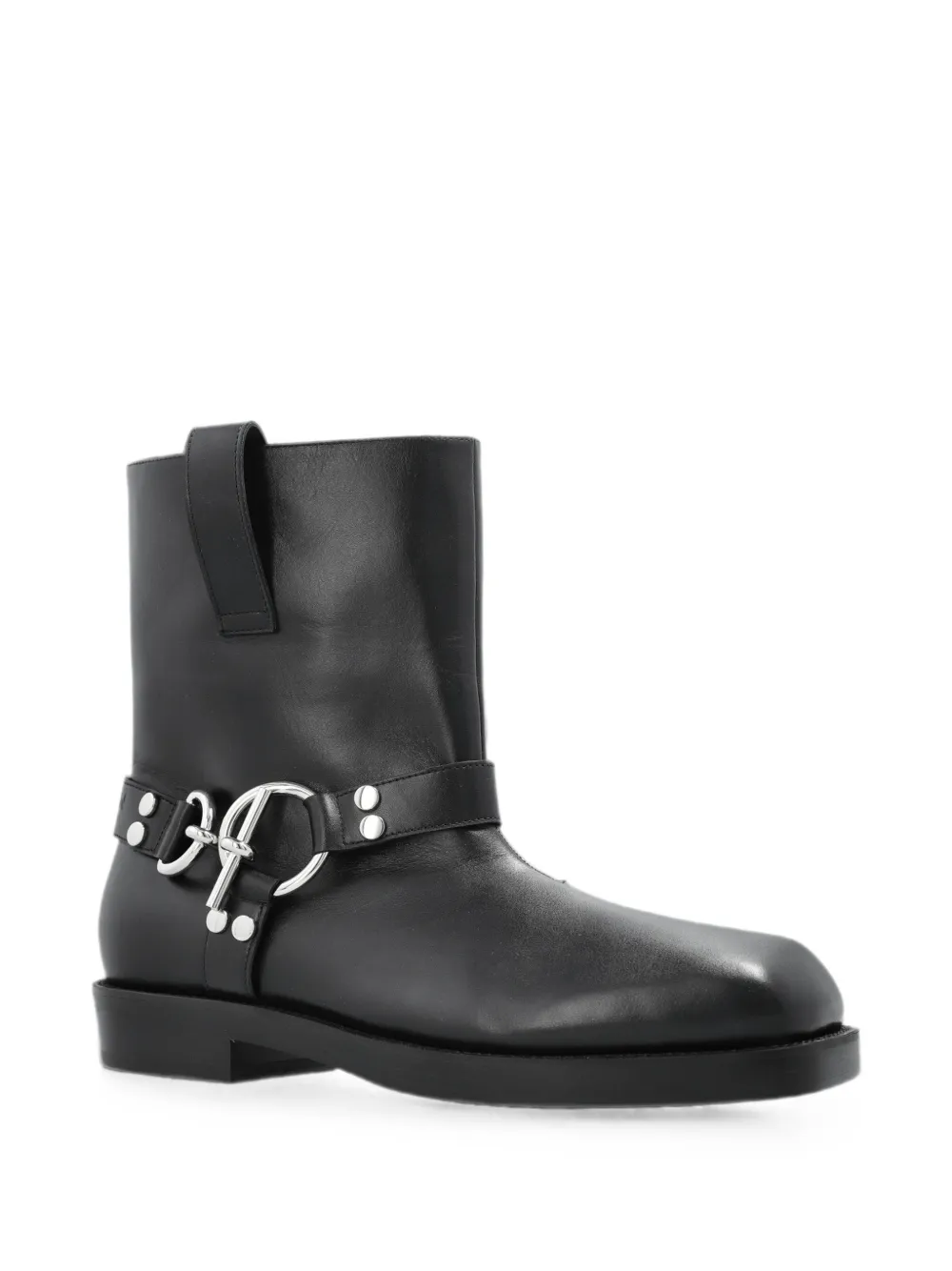 Balmain harness square-toe ankle boots Zwart