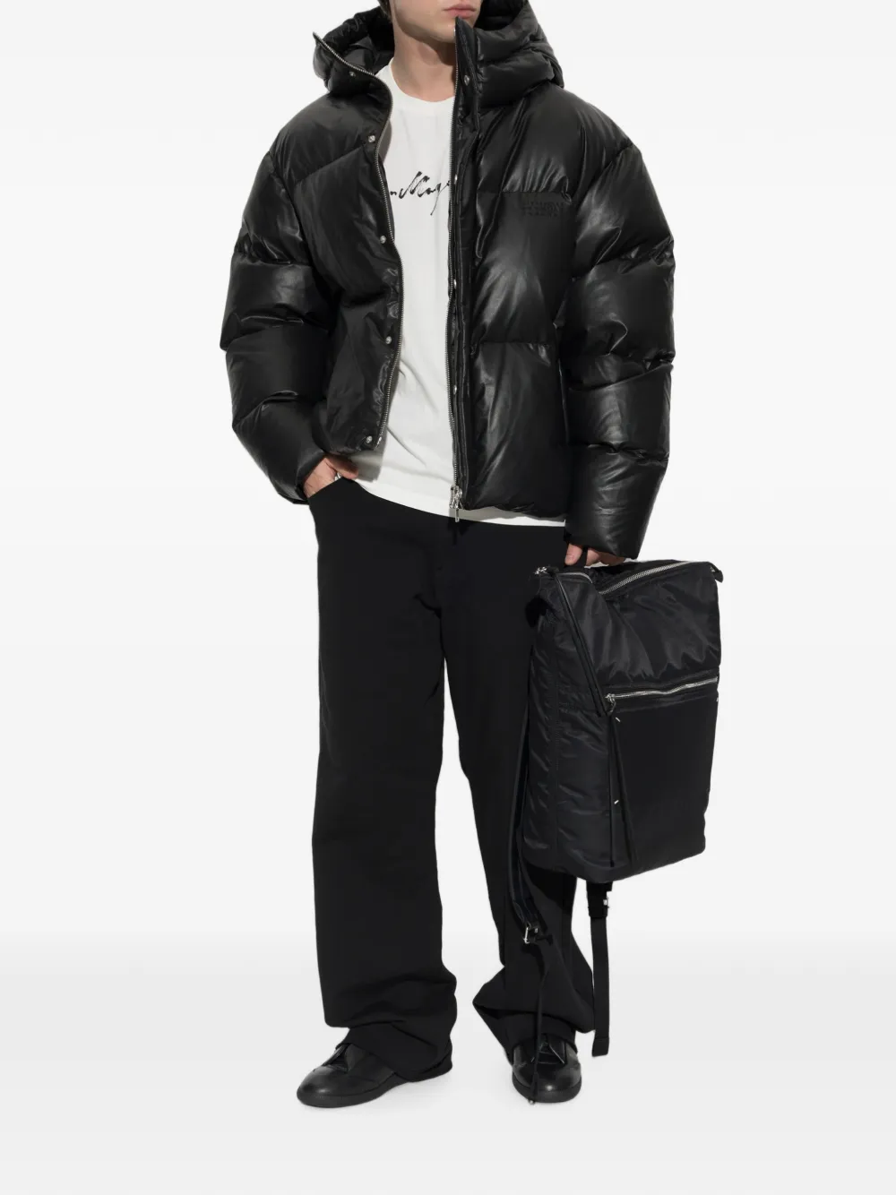 MM6 Maison Margiela Broek met wijde pijpen Zwart