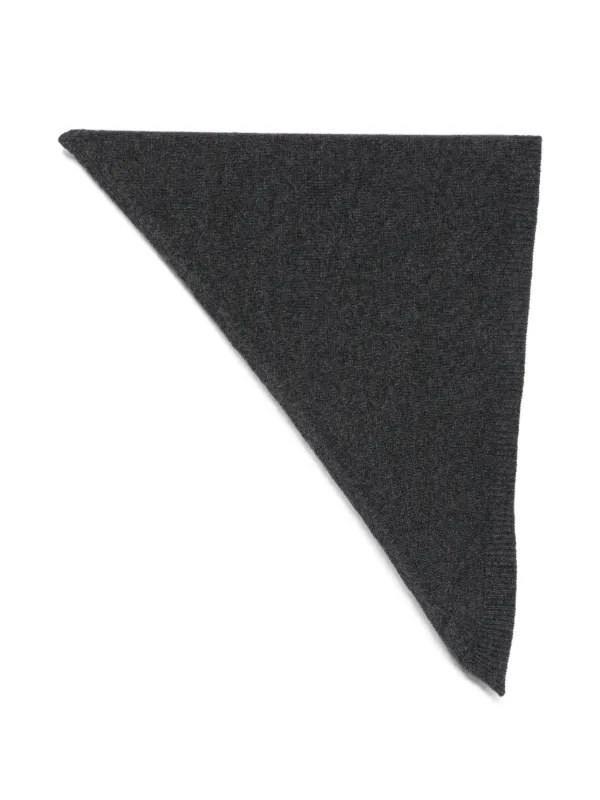 Róhe Knitted Triangular Scarf in Grey