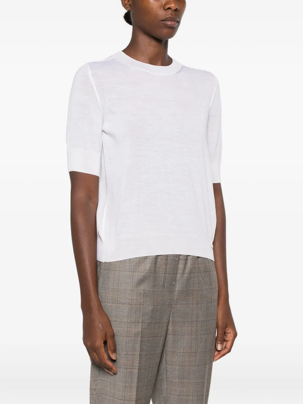 Herno Gebreid T-shirt Wit