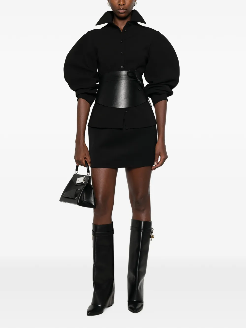 Mugler High waist mini-rok Zwart