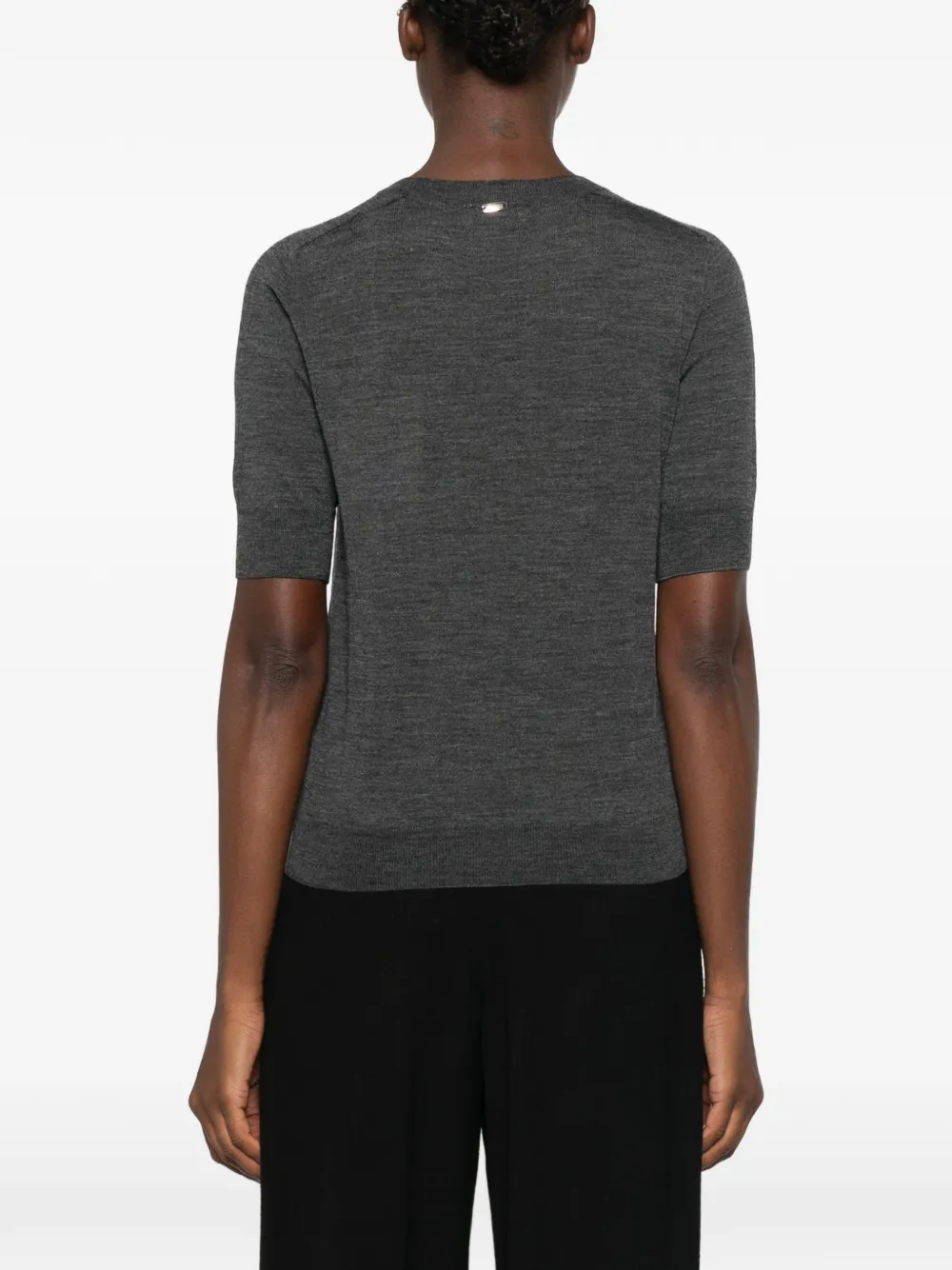 Herno Short-sleeve Crew-neck Sweater in Grey, view 4