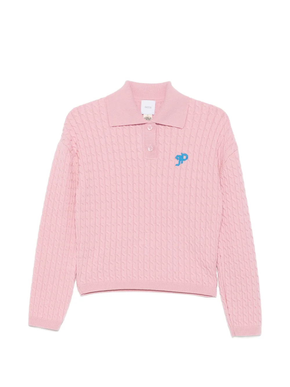 Patou cable-knit polo-collar sweater - Rosa