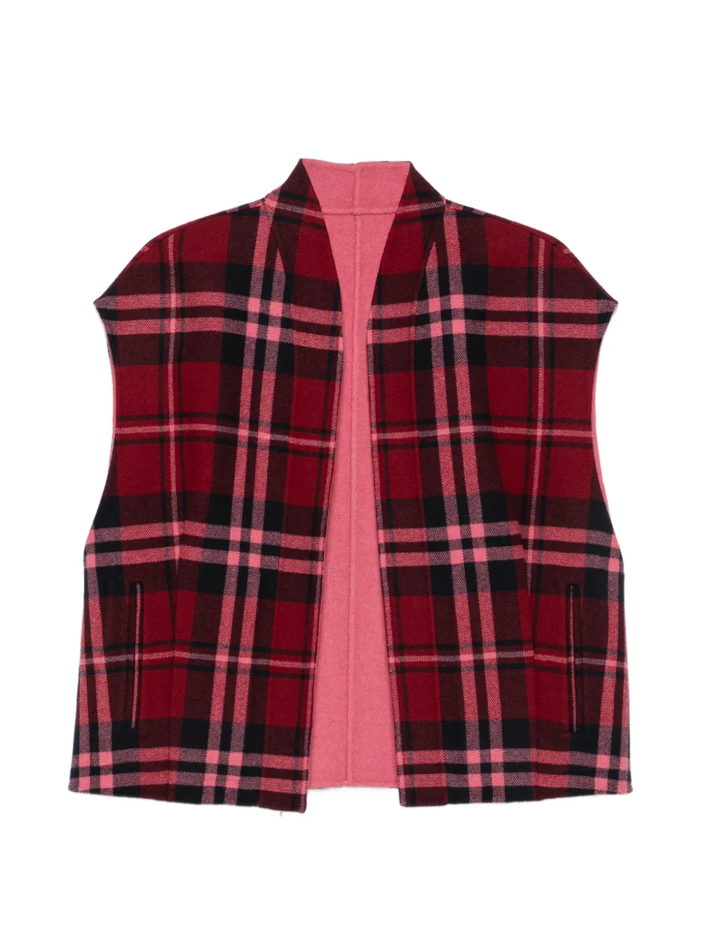 ALICIA AUDREY Regine check sleeveless reversible gilet - Rot