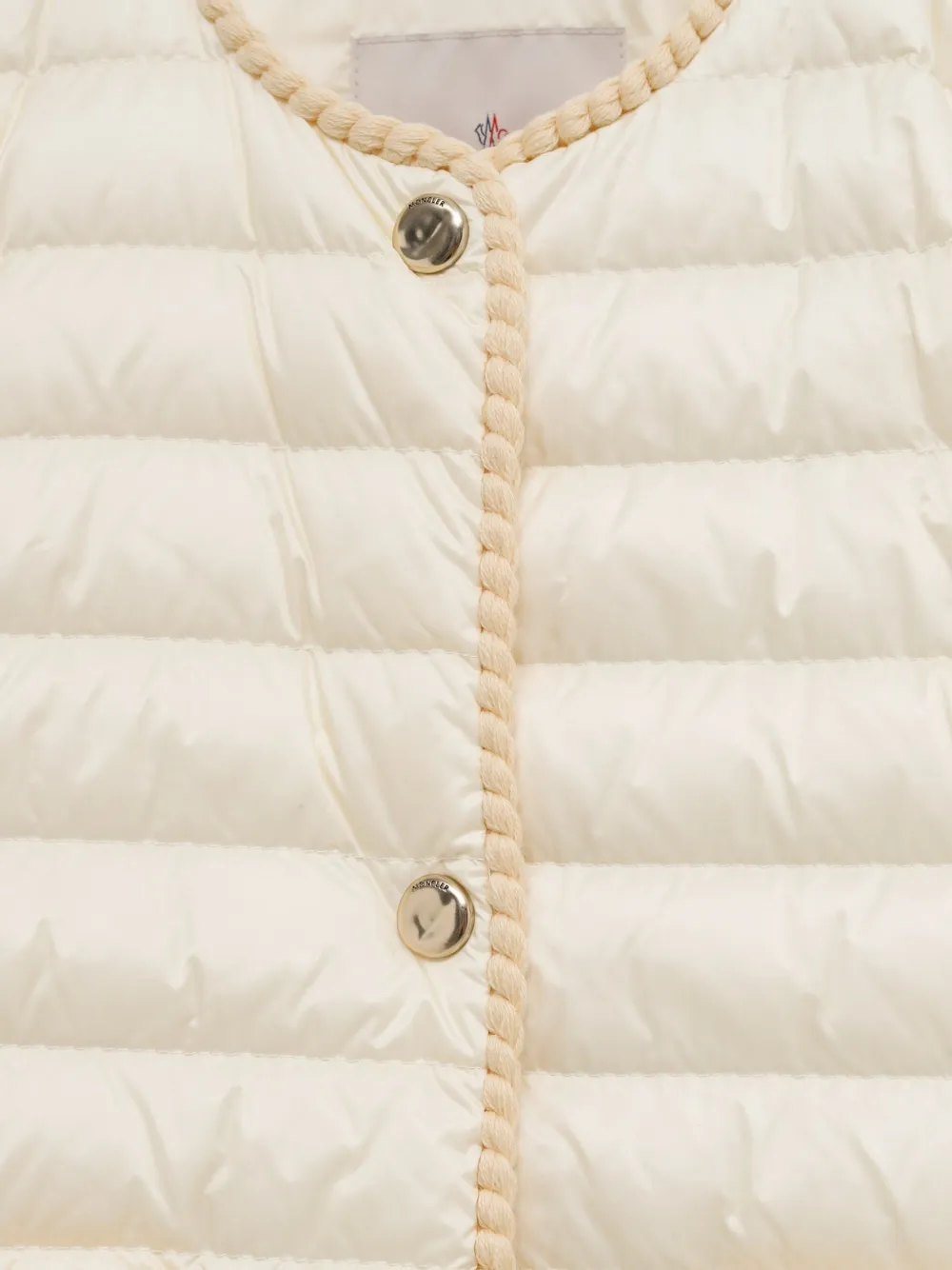 Moncler Gewatteerd jack met gevlochten afwerking Beige