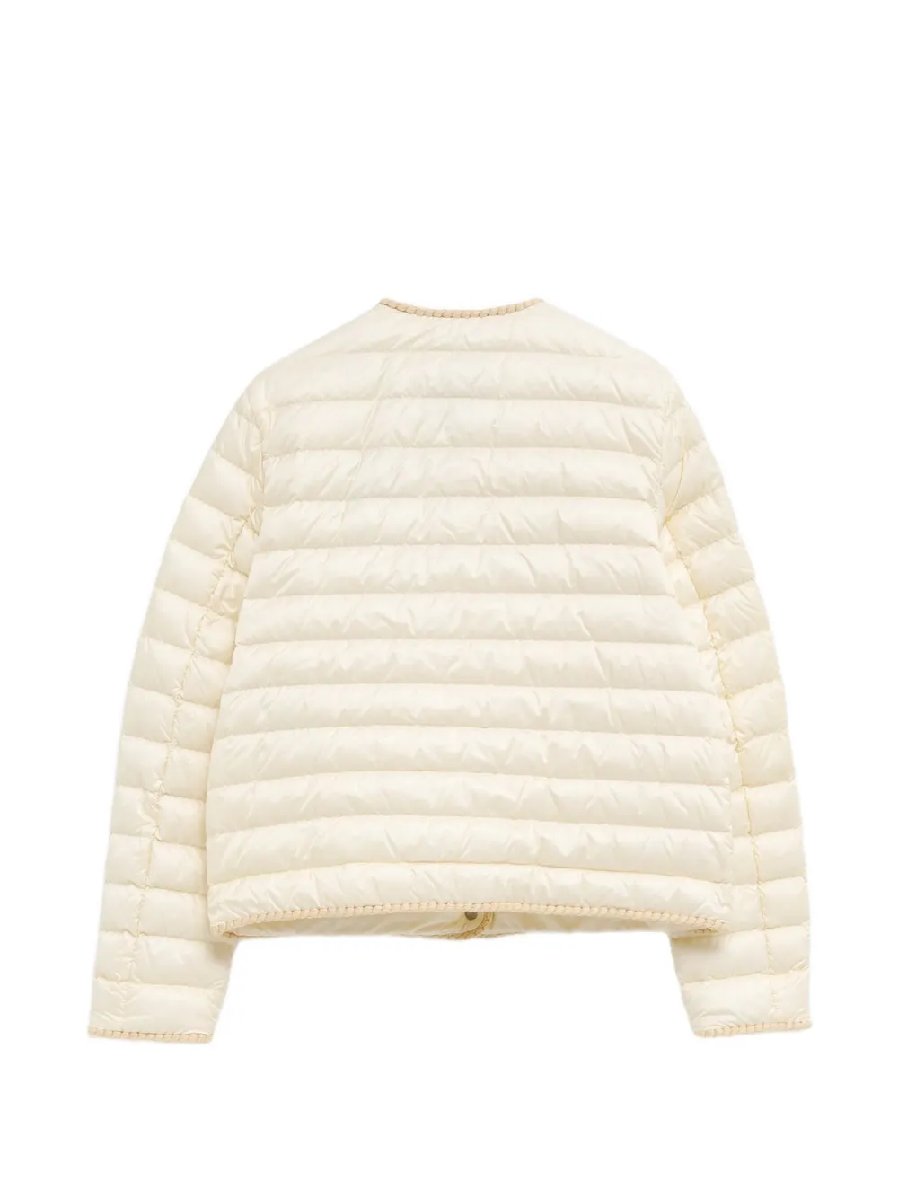 Moncler Gewatteerd jack met gevlochten afwerking Beige