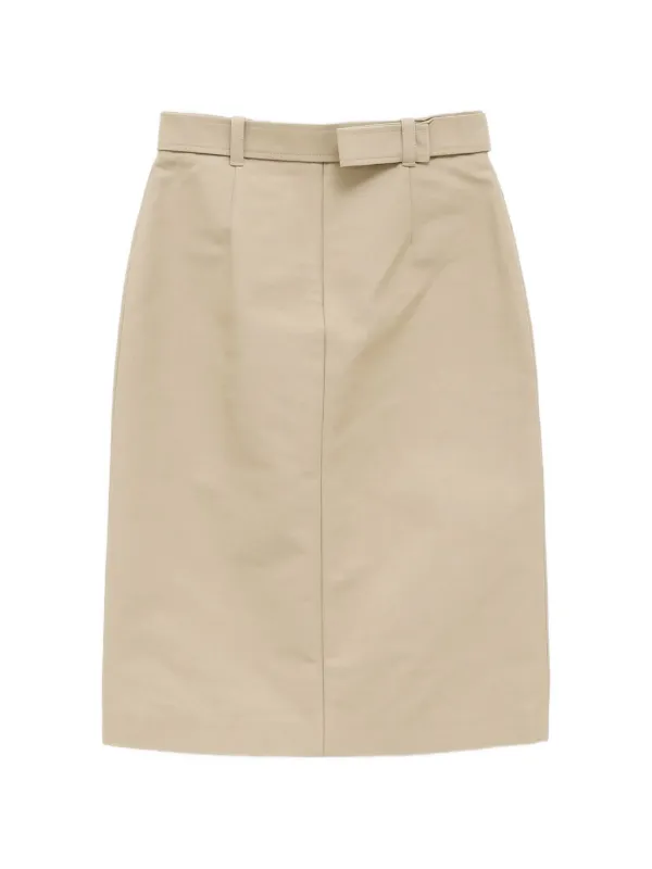 Moncler Belted Flap-pocket Midi Skirt in Neutrals