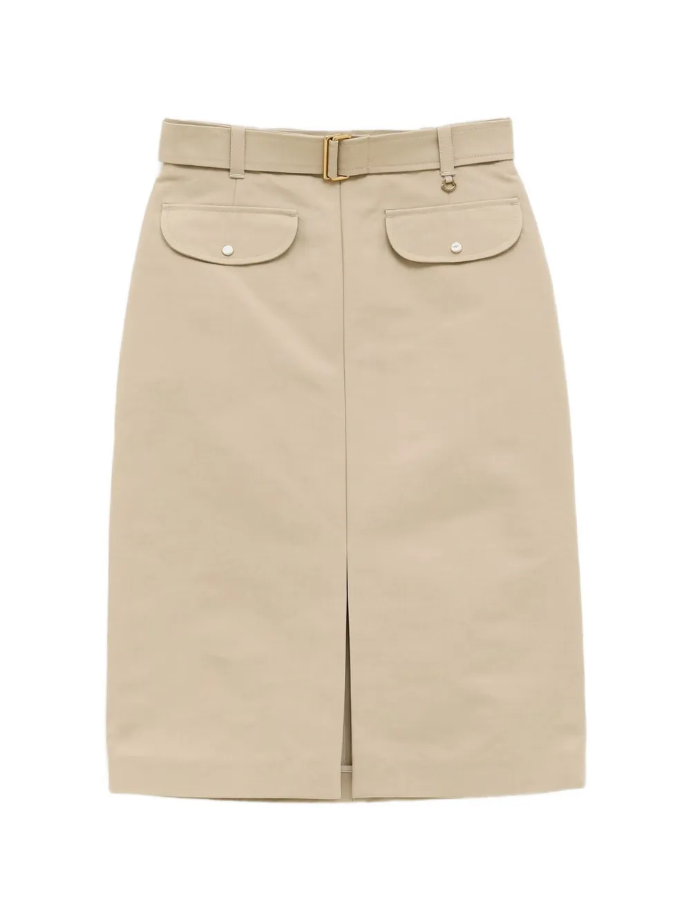 Moncler Midi-rok met klepzak en ceintuur Beige