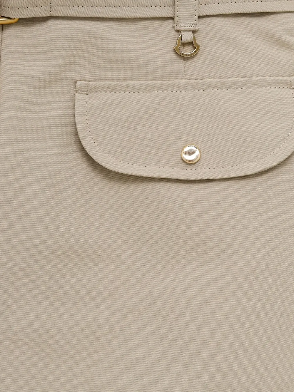 Moncler Midi-rok met klepzak en ceintuur Beige
