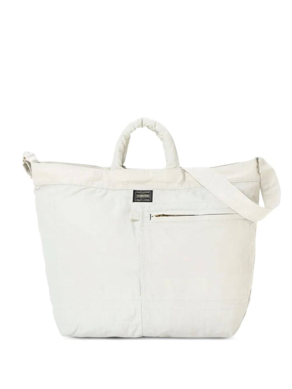 Porter-Yoshida & Co. 2way logo-patch tote bag - Bianco