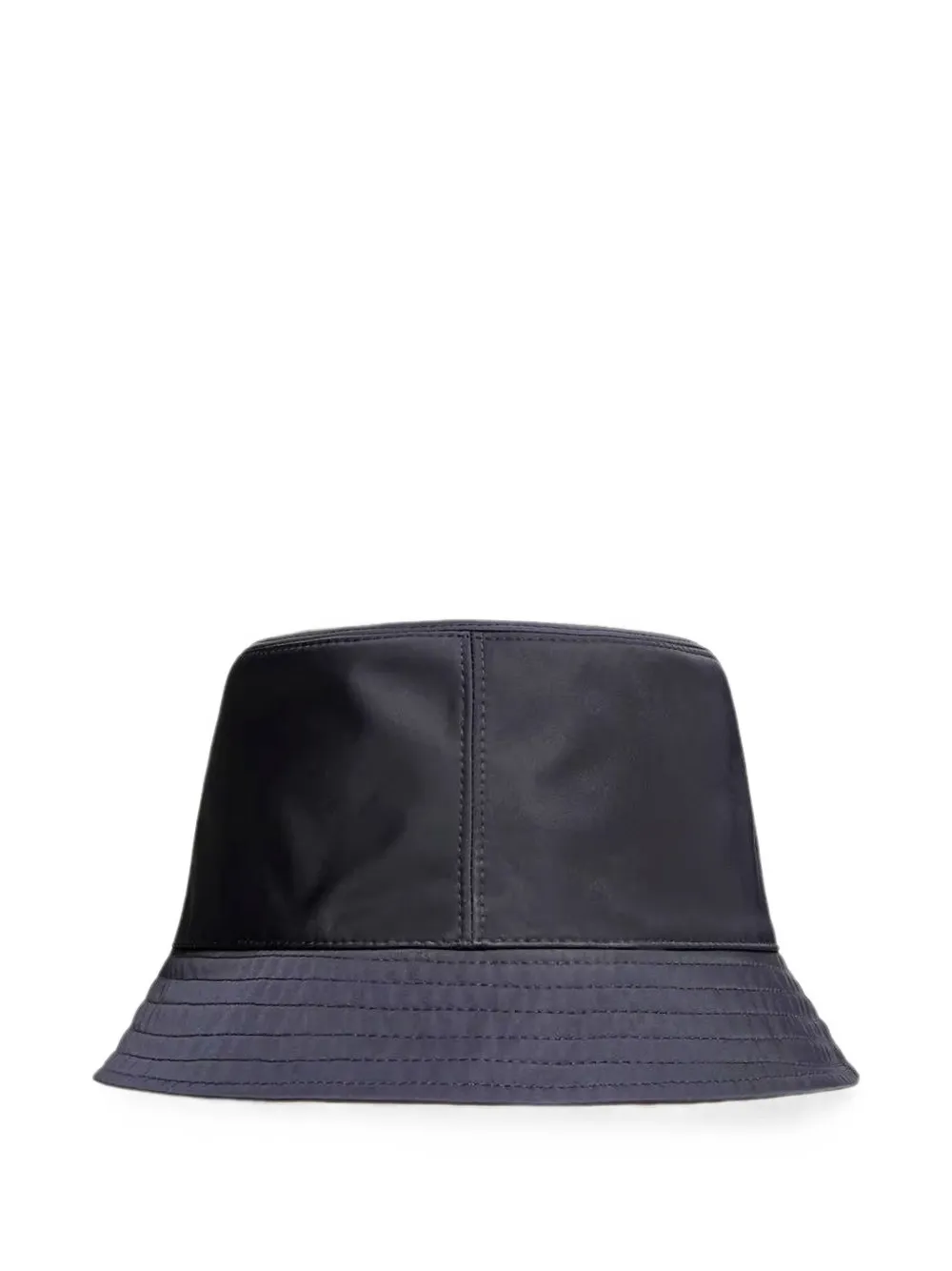 Moncler Gabardine leren vissershoed met logo Blauw