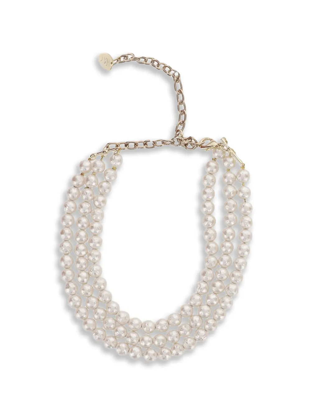 Lisa C triple-strand faux-pearl necklace - Oro