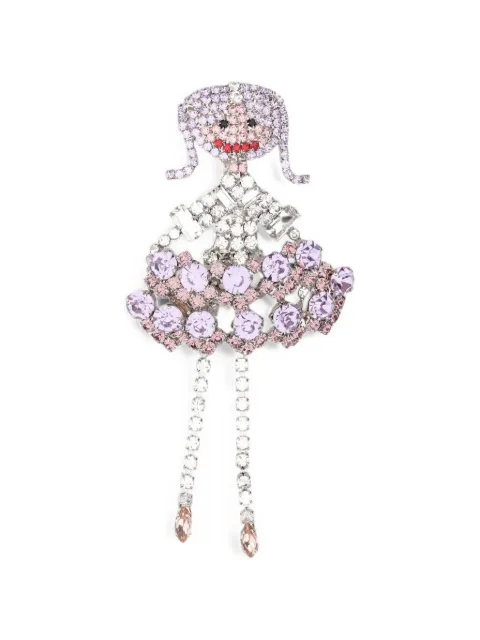 Lisa C crystal-embellished ballerina brooch