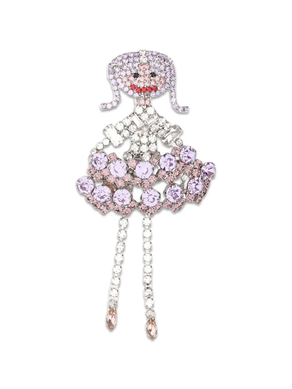Lisa C crystal-embellished ballerina brooch - Silber