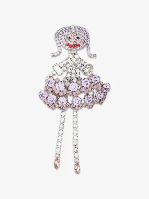 Lisa C crystal-embellished ballerina brooch