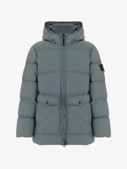 Stone Island Junior Jaqueta matelassê com patch de logo de bússola