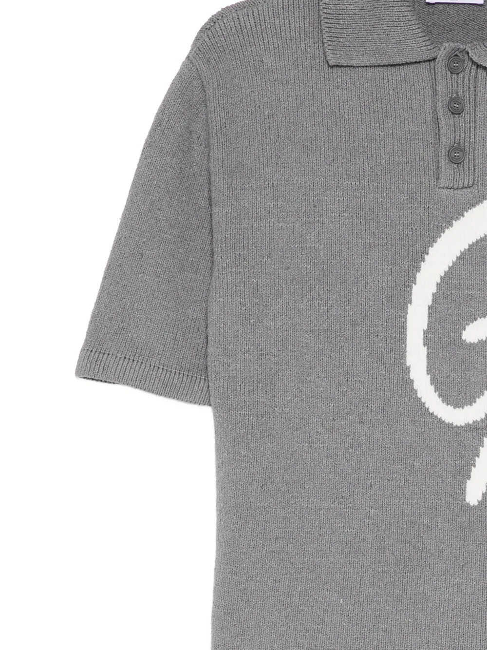Off-White Poloshirt met logo-intarsia en korte mouwen Grijs