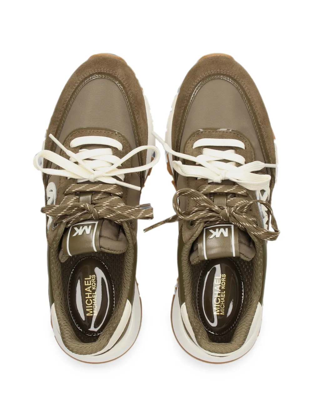 Michael Kors panelled logo-patch sneakers Groen