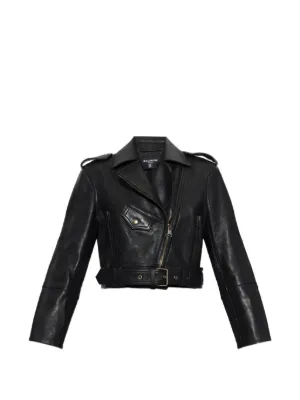 Balmain レザージャケット | ブラック | FARFETCH JP