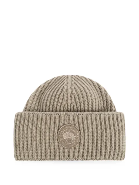 Canada Goose gorro tejido de canalé con parche del logo
