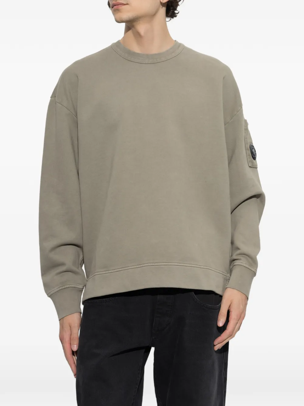C.P. Company Sweater met ronde hals en Lens-detail Beige