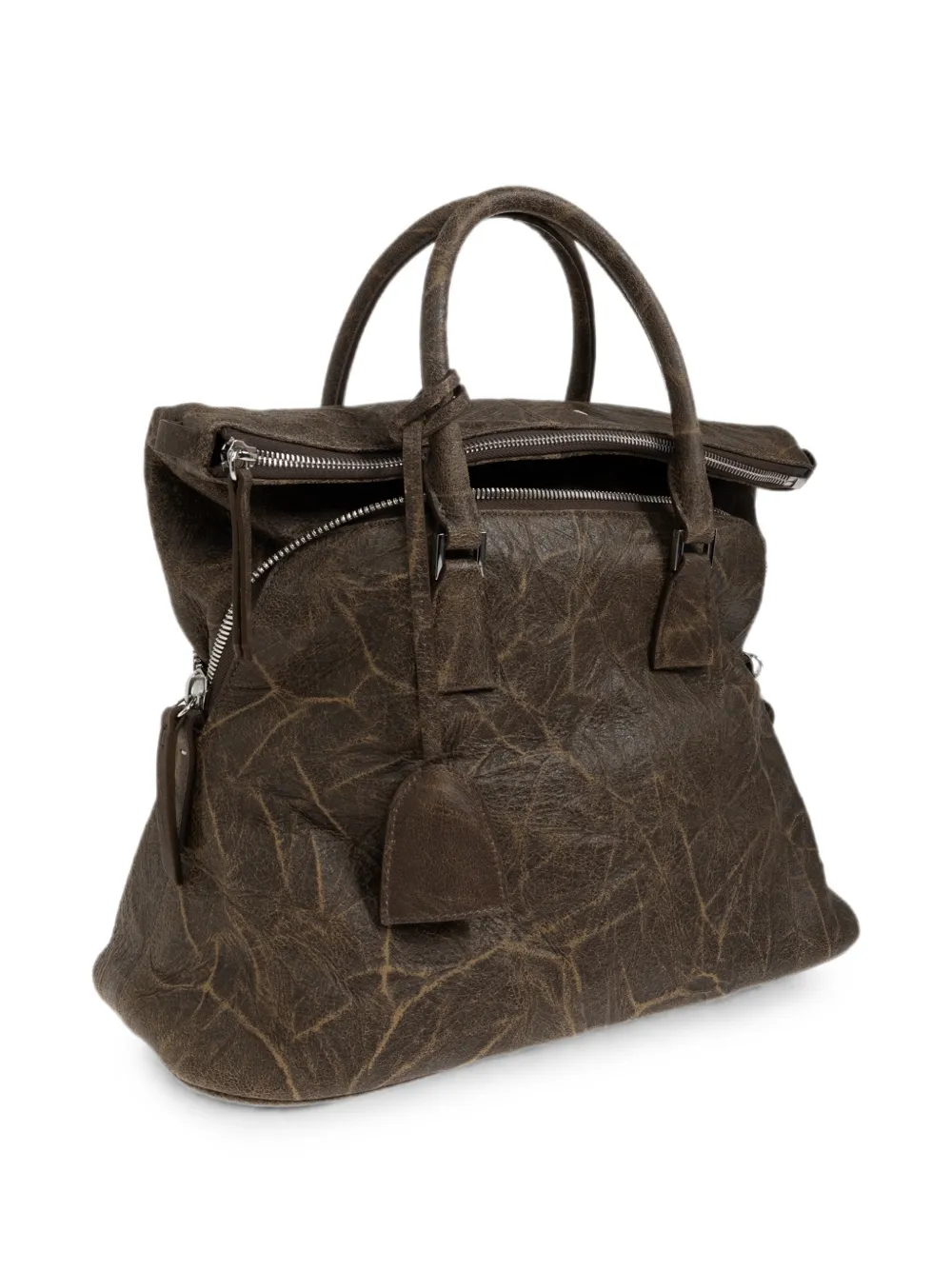 Maison Margiela Shopper met gekreukte afwerking Bruin