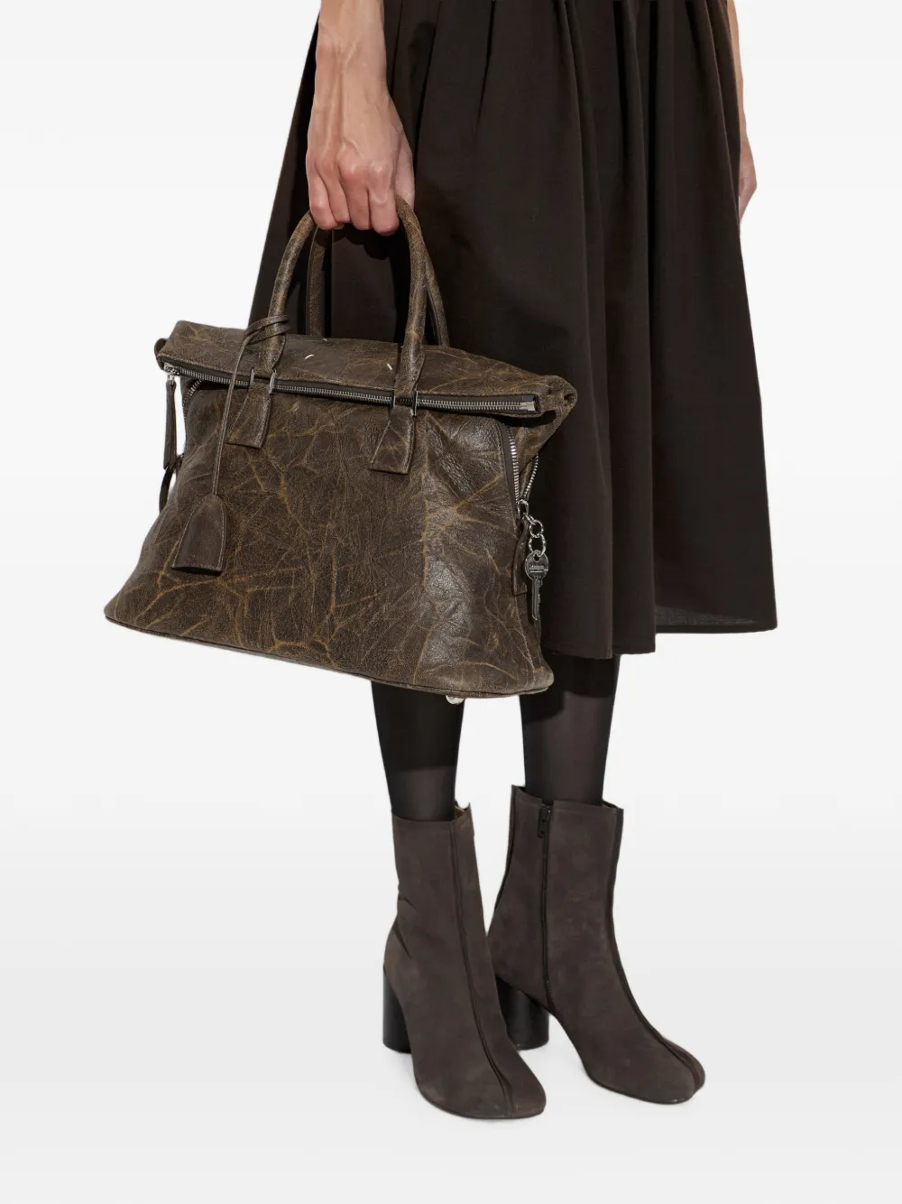 Maison Margiela Shopper met gekreukte afwerking Bruin