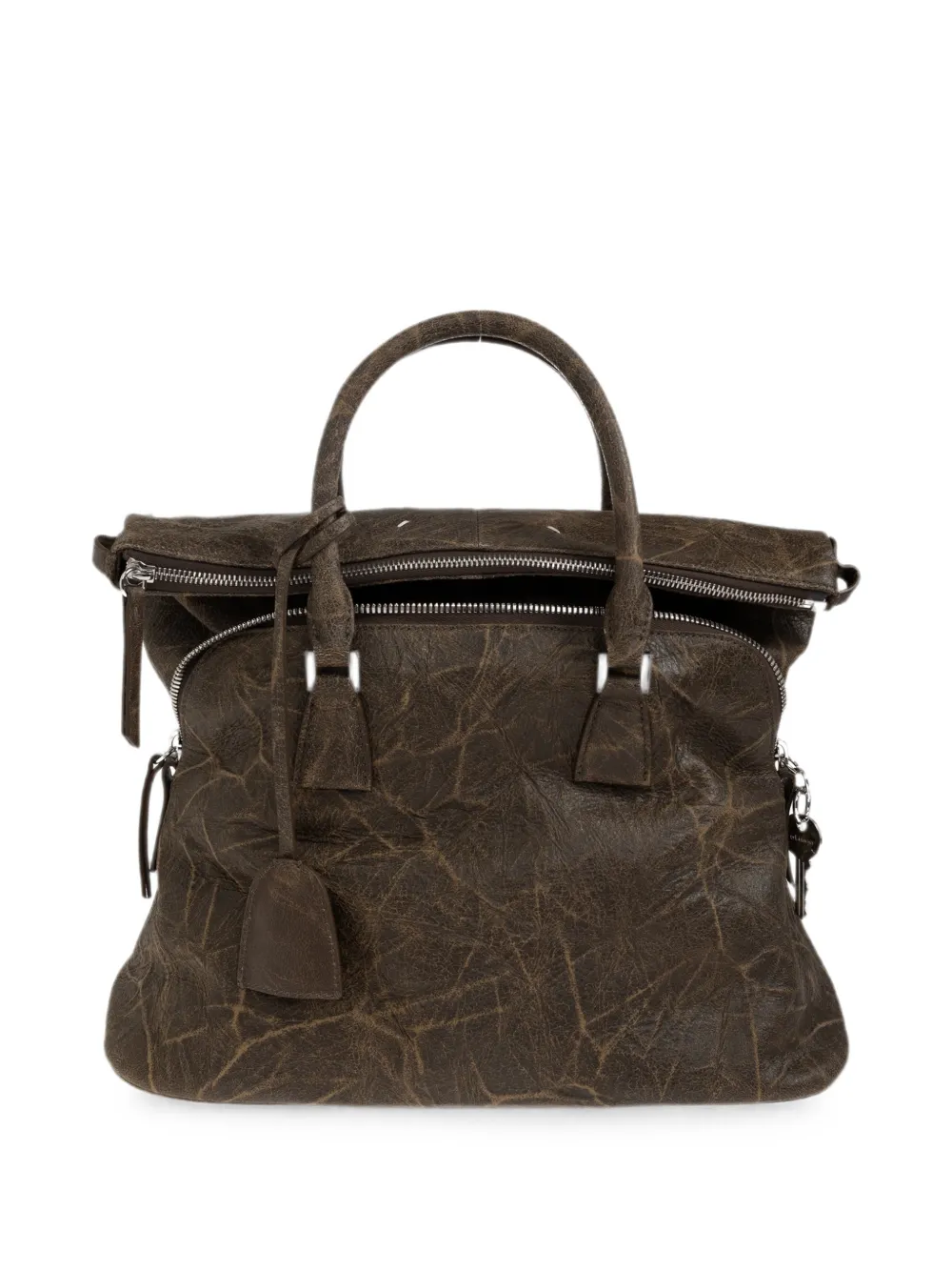 Maison Margiela Shopper met gekreukte afwerking Bruin