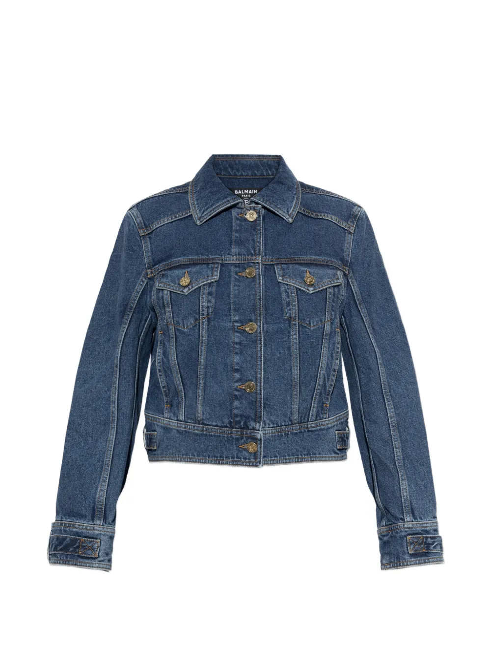 Balmain Giacca denim con logo - Blu