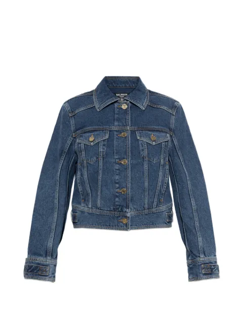 Balmain chaqueta vaquera con botones del logo