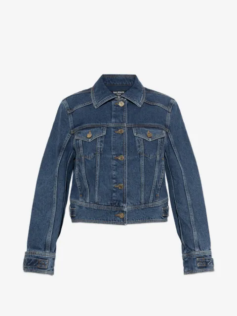 Balmain Jeansjacke mit Logo-Knöpfen